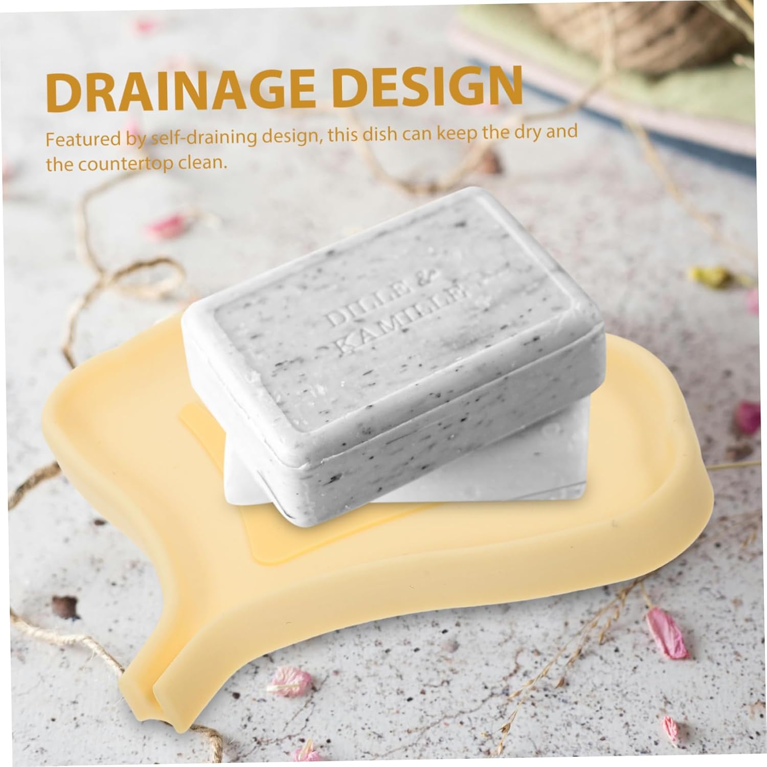 Amosfun Ginkgo Leaf Silicone Soap Dish