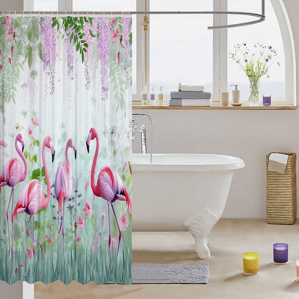 Erosebridal Flamingo Shower Curtain 72x72