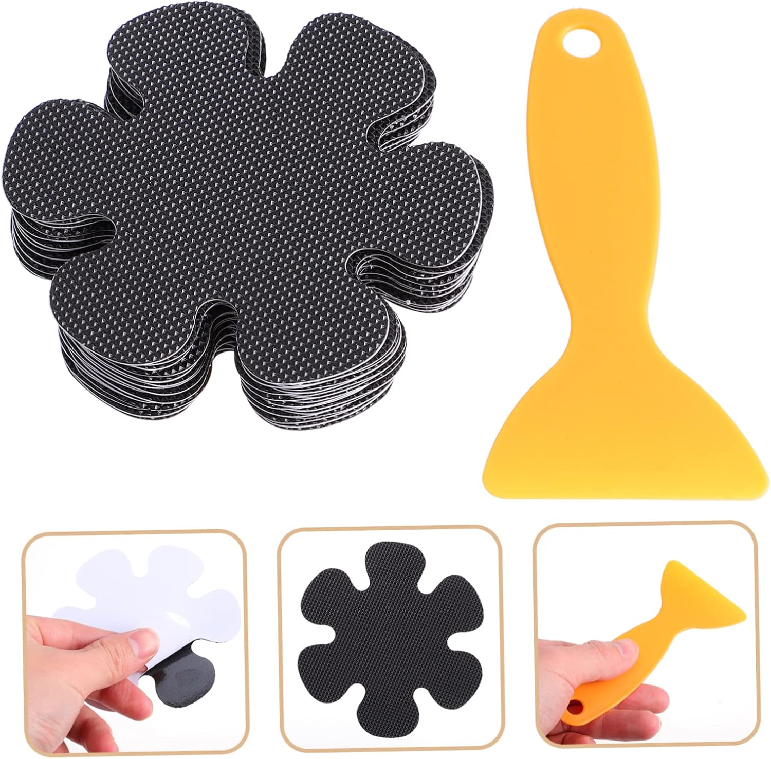 VOSAREA 20Pcs Flower Shaped Non Slip Decals for Bathtub and Shower