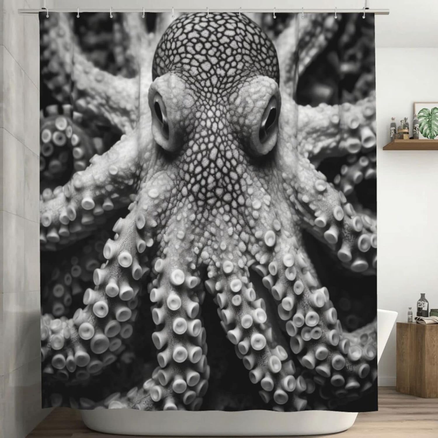 TIYAANDSY Octopus Shower Curtain Set 72x72in 1