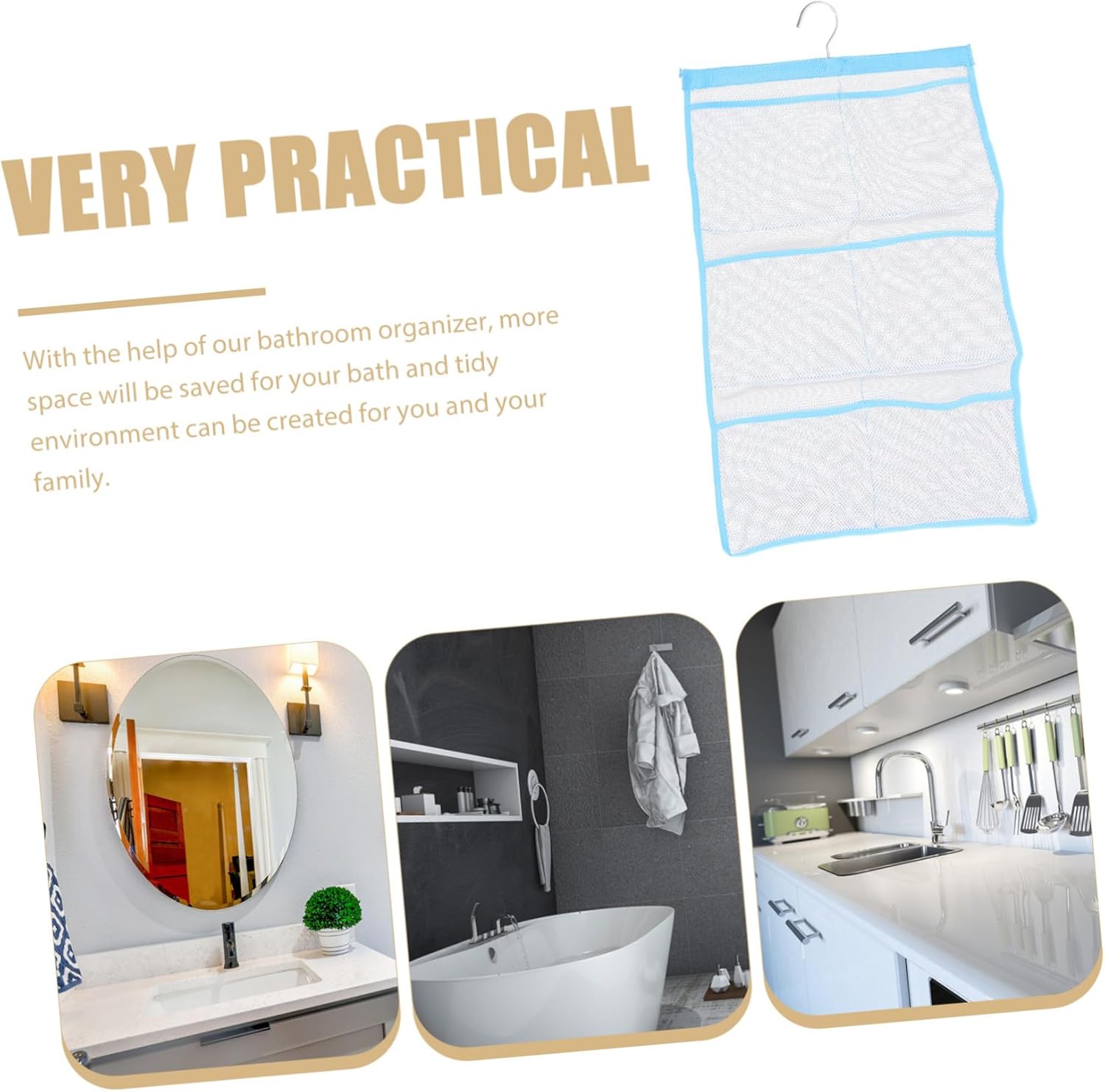 ABOOFAN 6 Mesh Shower Organizer Quick Dry Hanger