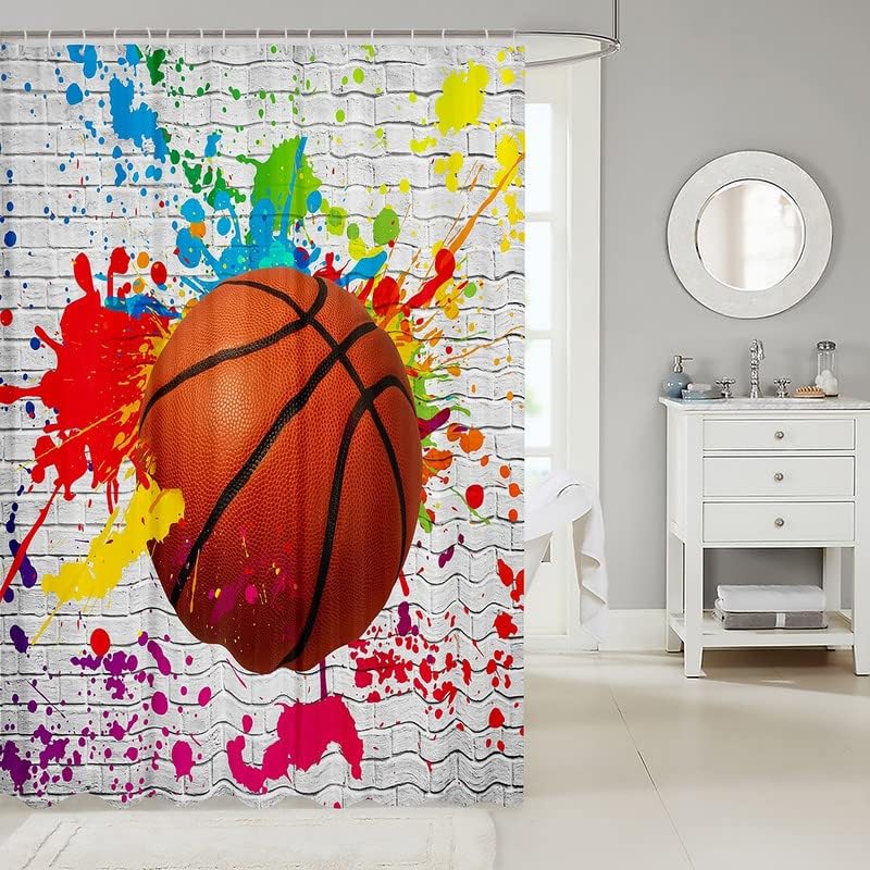 Feelyou Basketball Shower Curtain Set