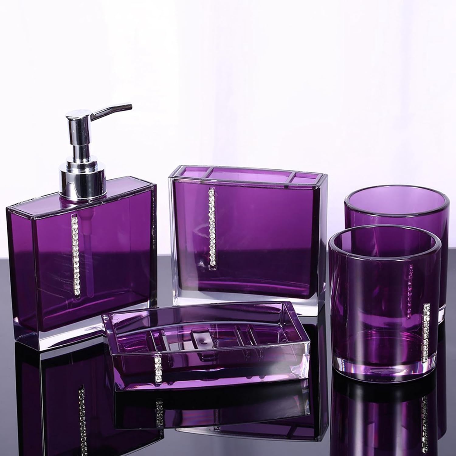 5PC Acrylic Bathroom Accessories Set