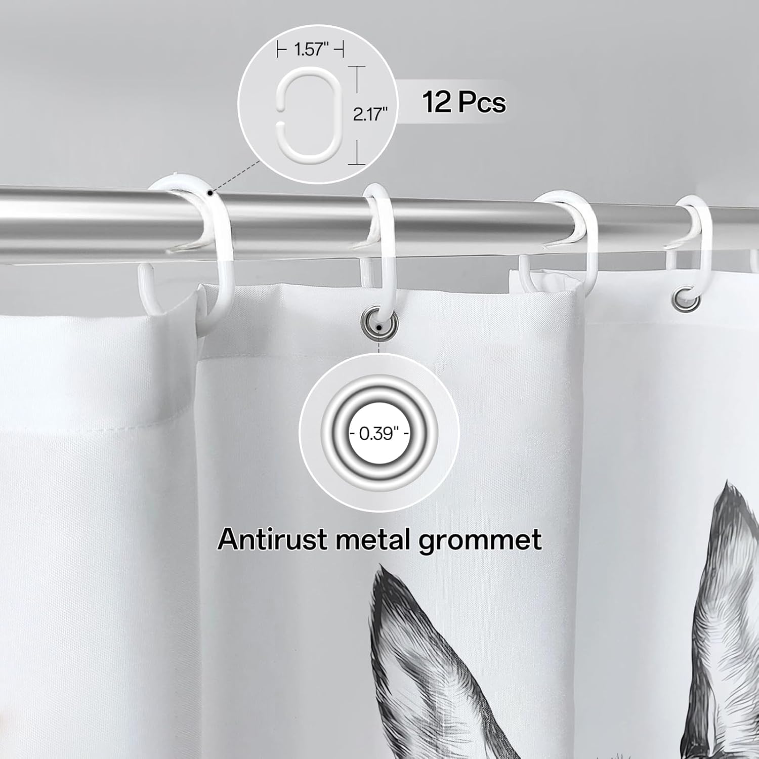 Funny Donkey Shower Curtain Set - Waterproof and Whimsical