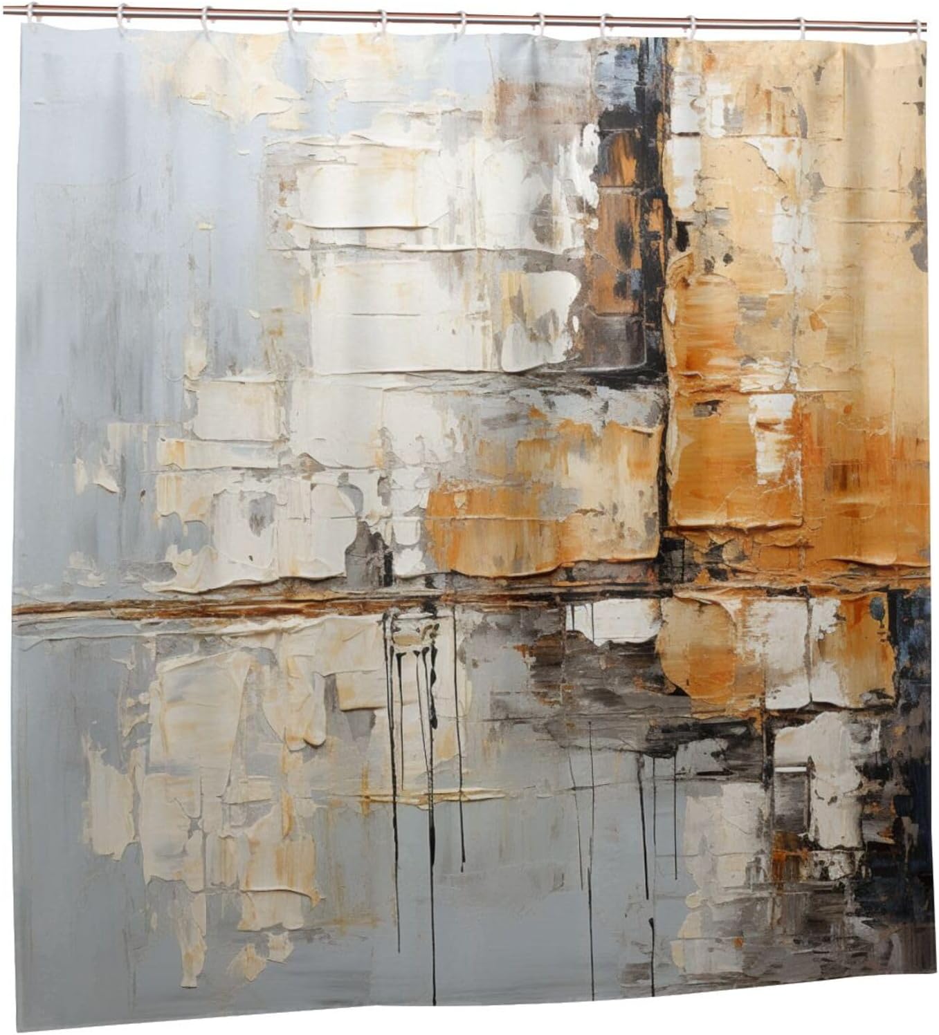 TIYAANDSY Abstract Oil Painting Shower Curtain Set