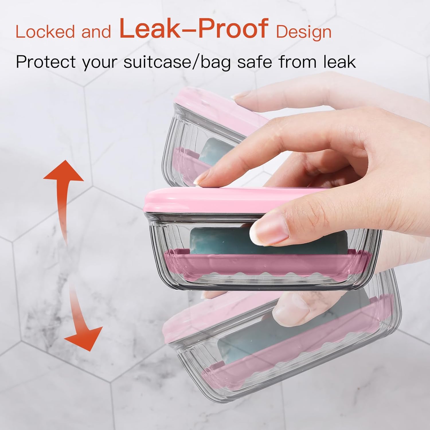 Quatish Leakproof Travel Soap Case Pink