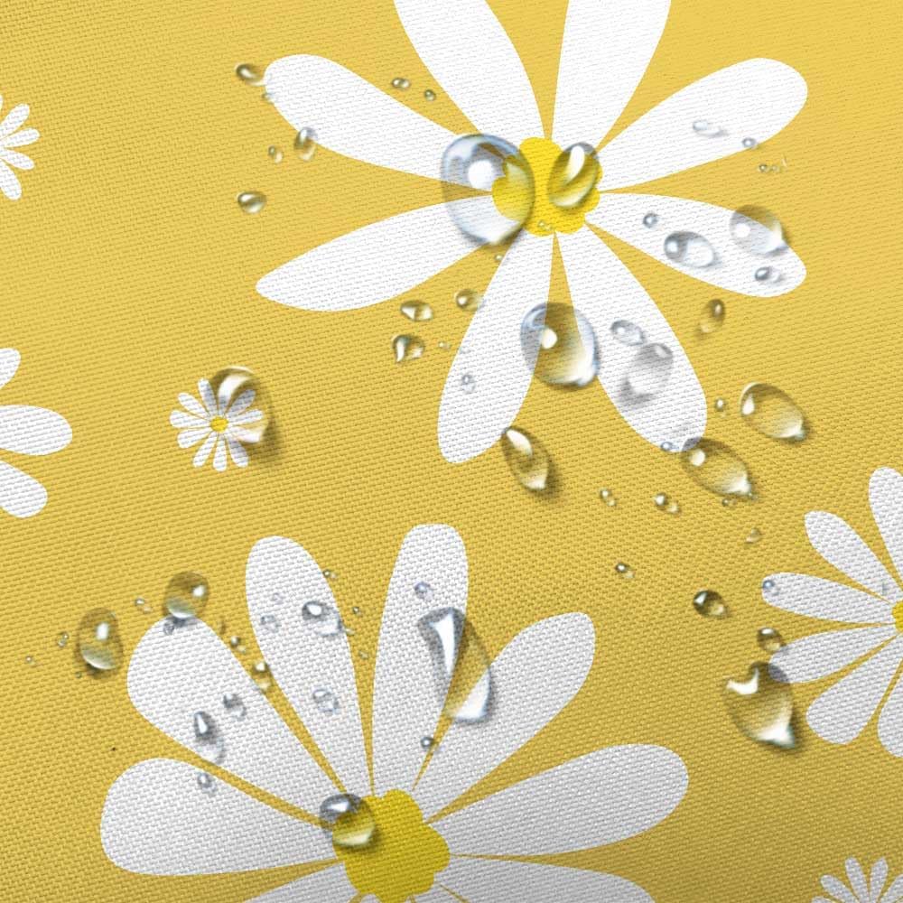 Yellow Daisy Floral Shower Curtain 72x72 Inch