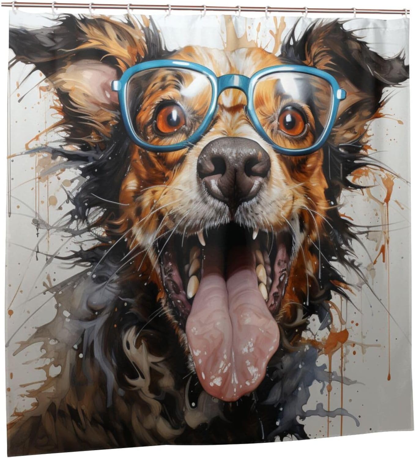 Cute Hippie Boho Animal Shower Curtain Set with 12 Hooks 72x72in