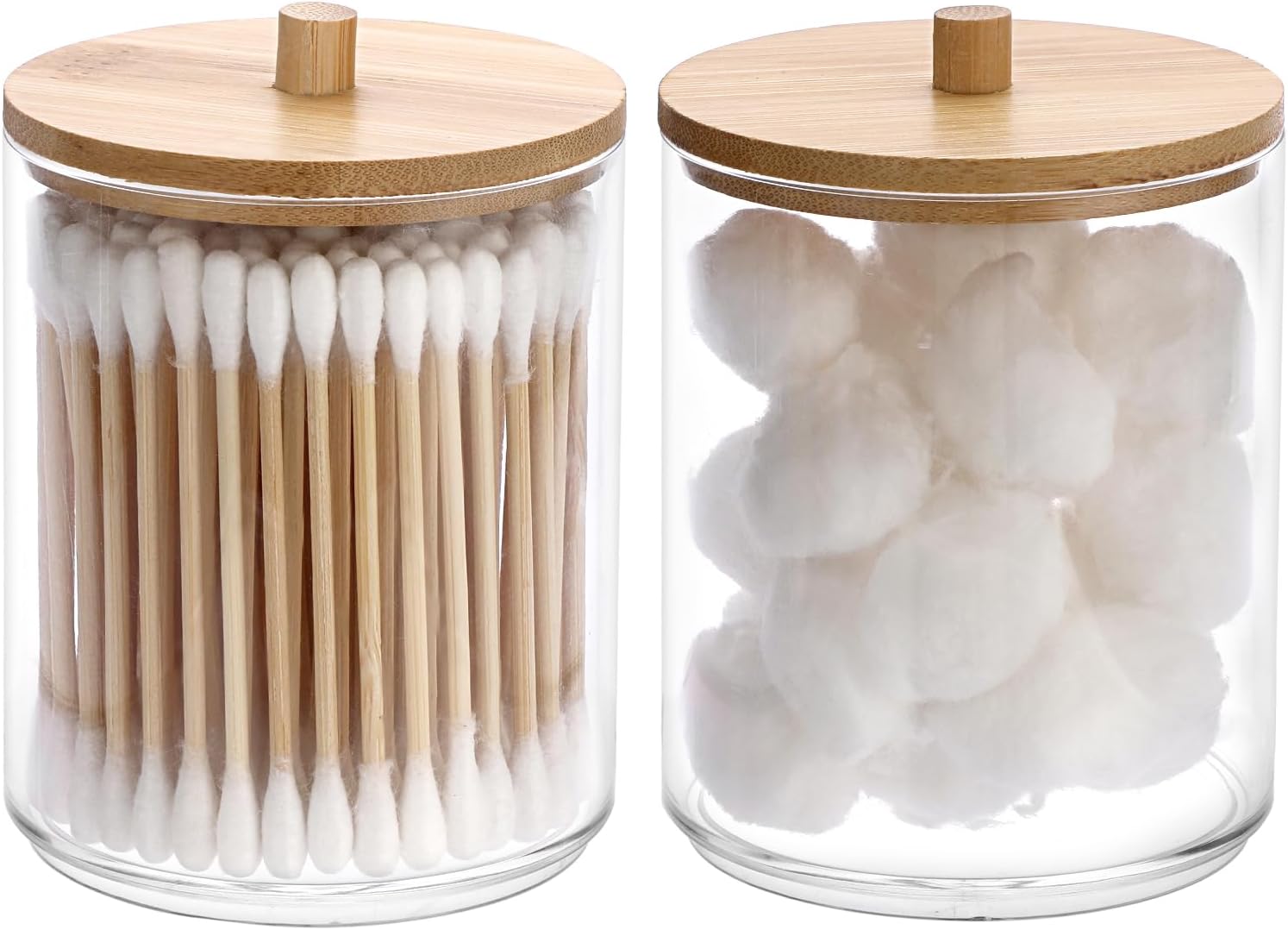 Hipiwe 2-Pack Acrylic Q-Tip Holder with Lid
