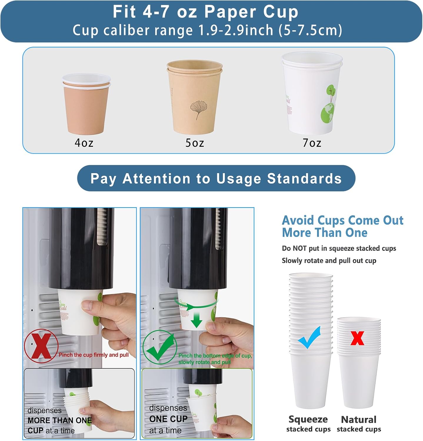 MYITYARD Cup Dispenser Wall Mount Black