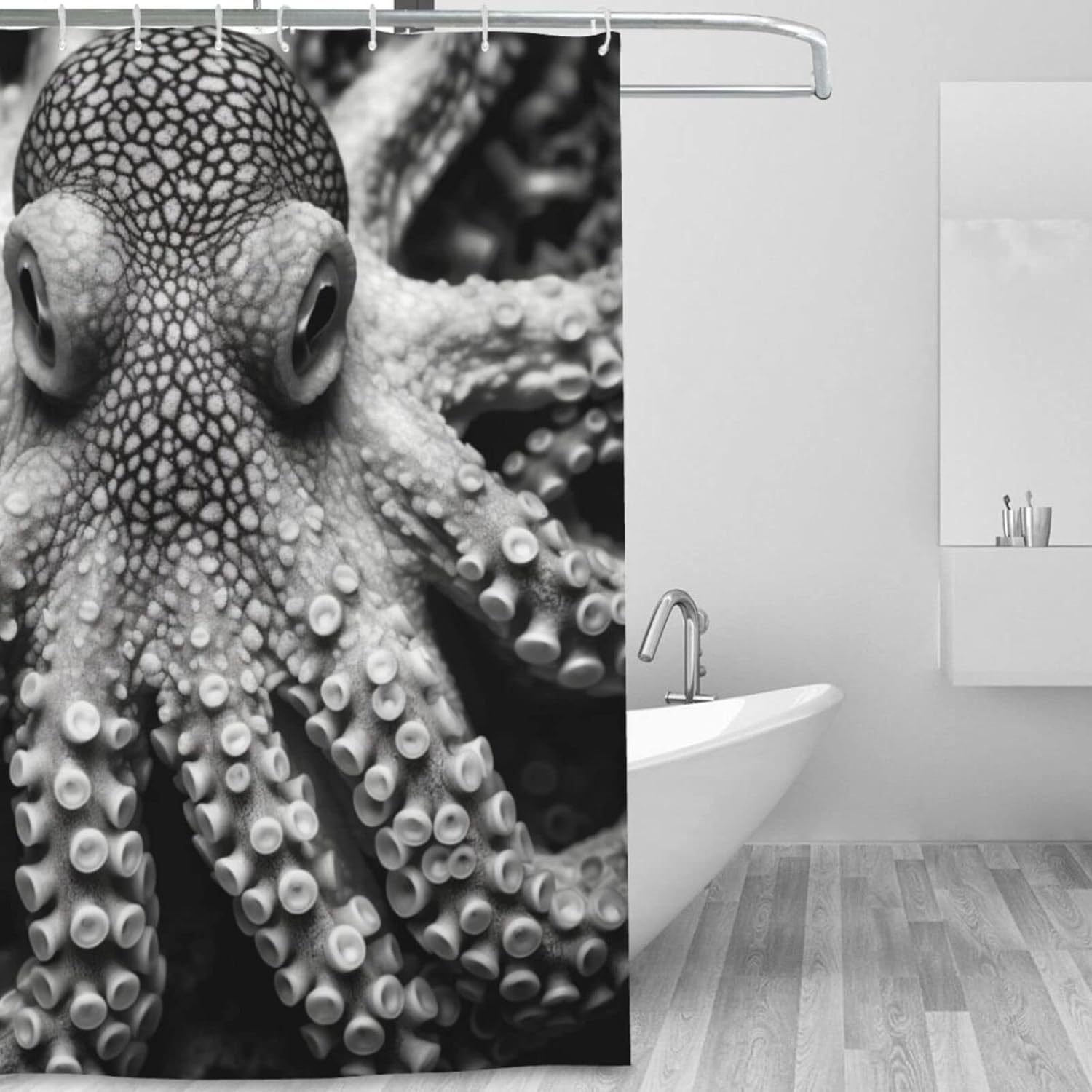 TIYAANDSY Octopus Shower Curtain Set 72x72in 1