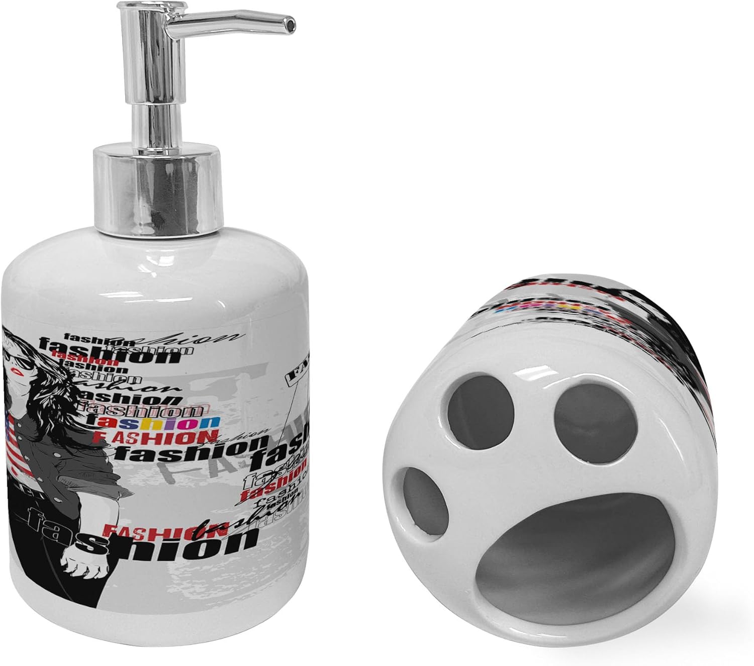 Ambesonne USA Ceramic Soap Dispenser Set