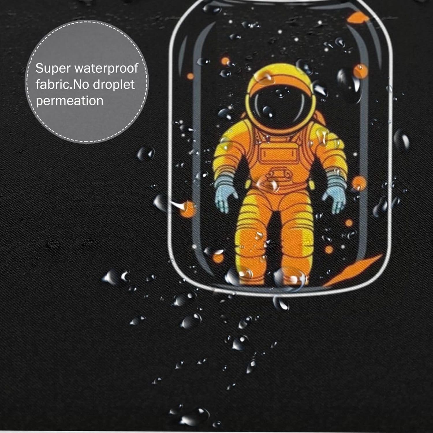 Yellow Astronaut Shower Curtain Set with 12 Hooks 72x72in