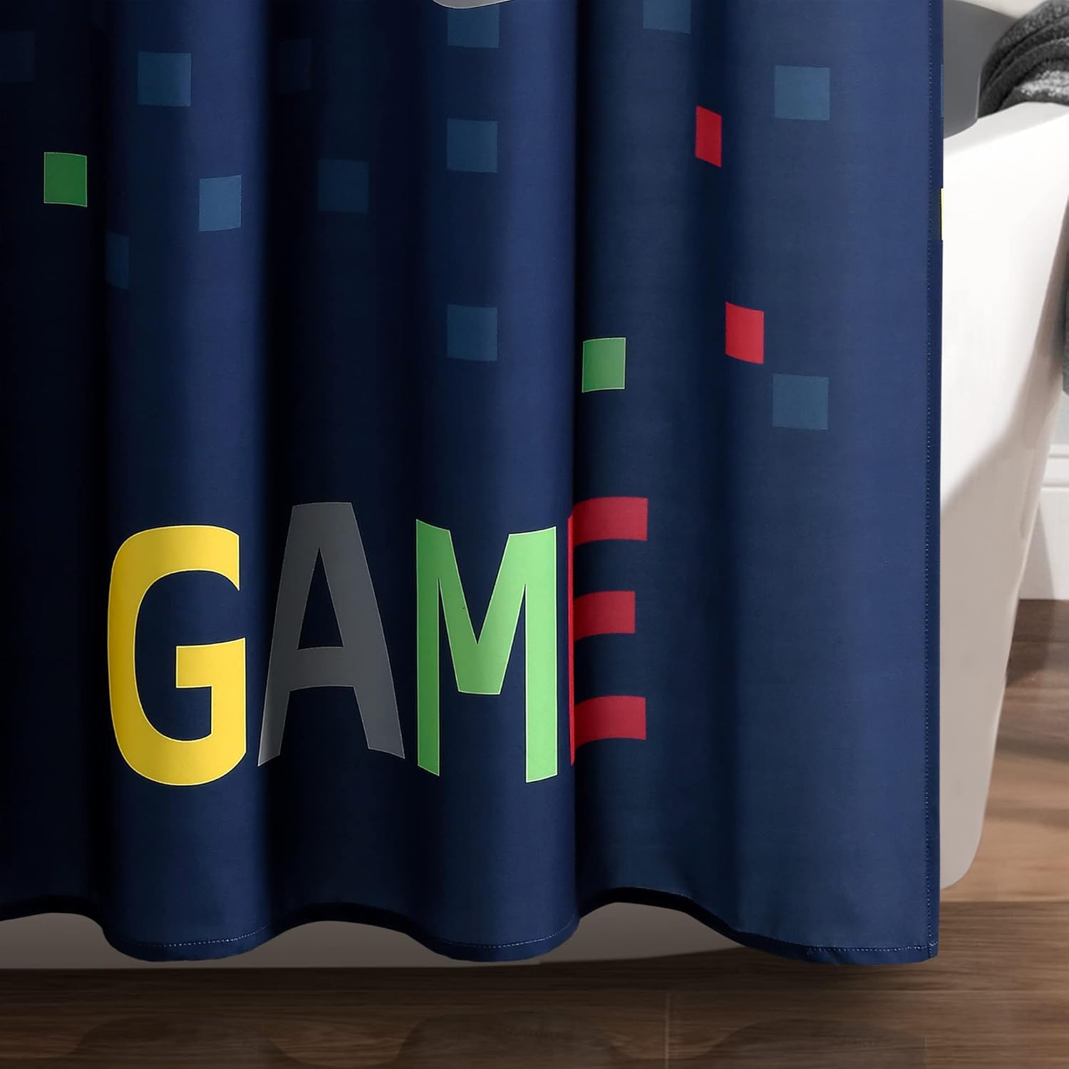 Lush Decor Video Games Shower Curtain 72x72 Navy