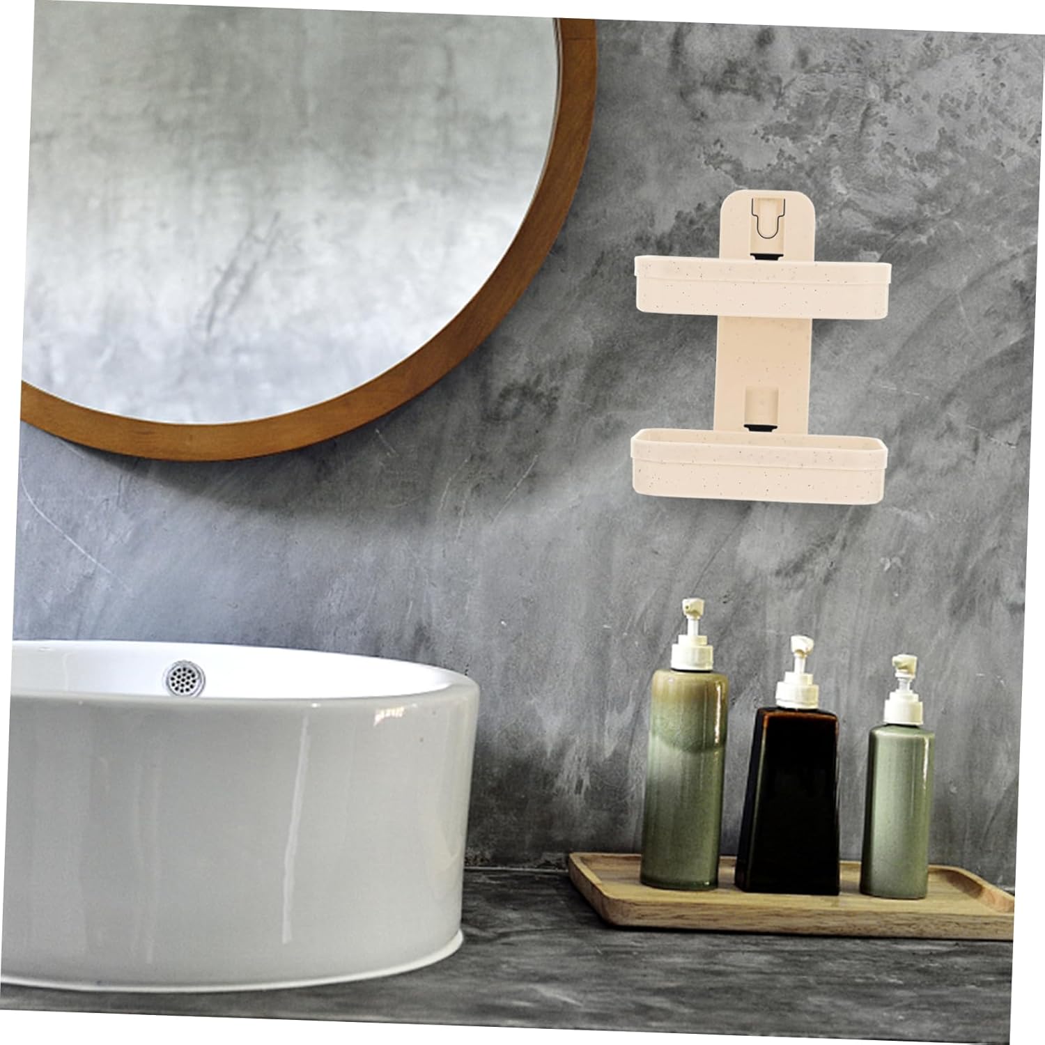 GLEAVI Self Draining Soap Dish Wall Mounted Double Tier Storage
