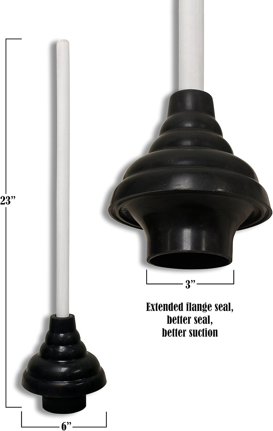 Plumb Pak PP845-7 Double Thrust Plunger WhiteBlack