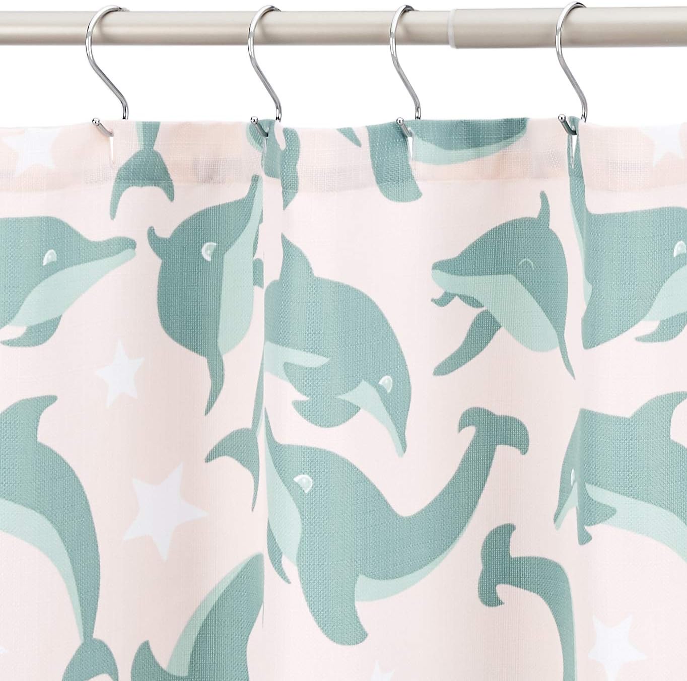 Amazon Basics Fun Jumping Dolphins Shower Curtain 72x72