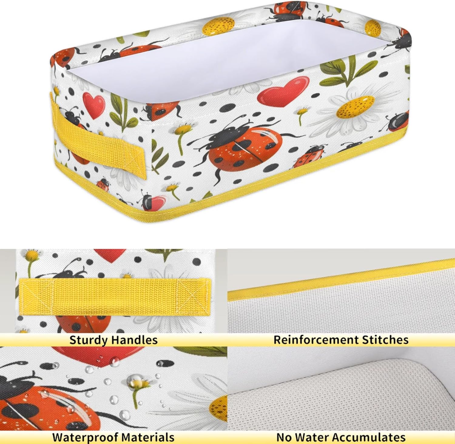 Cute Ladybugs Toilet Paper Basket with Handles