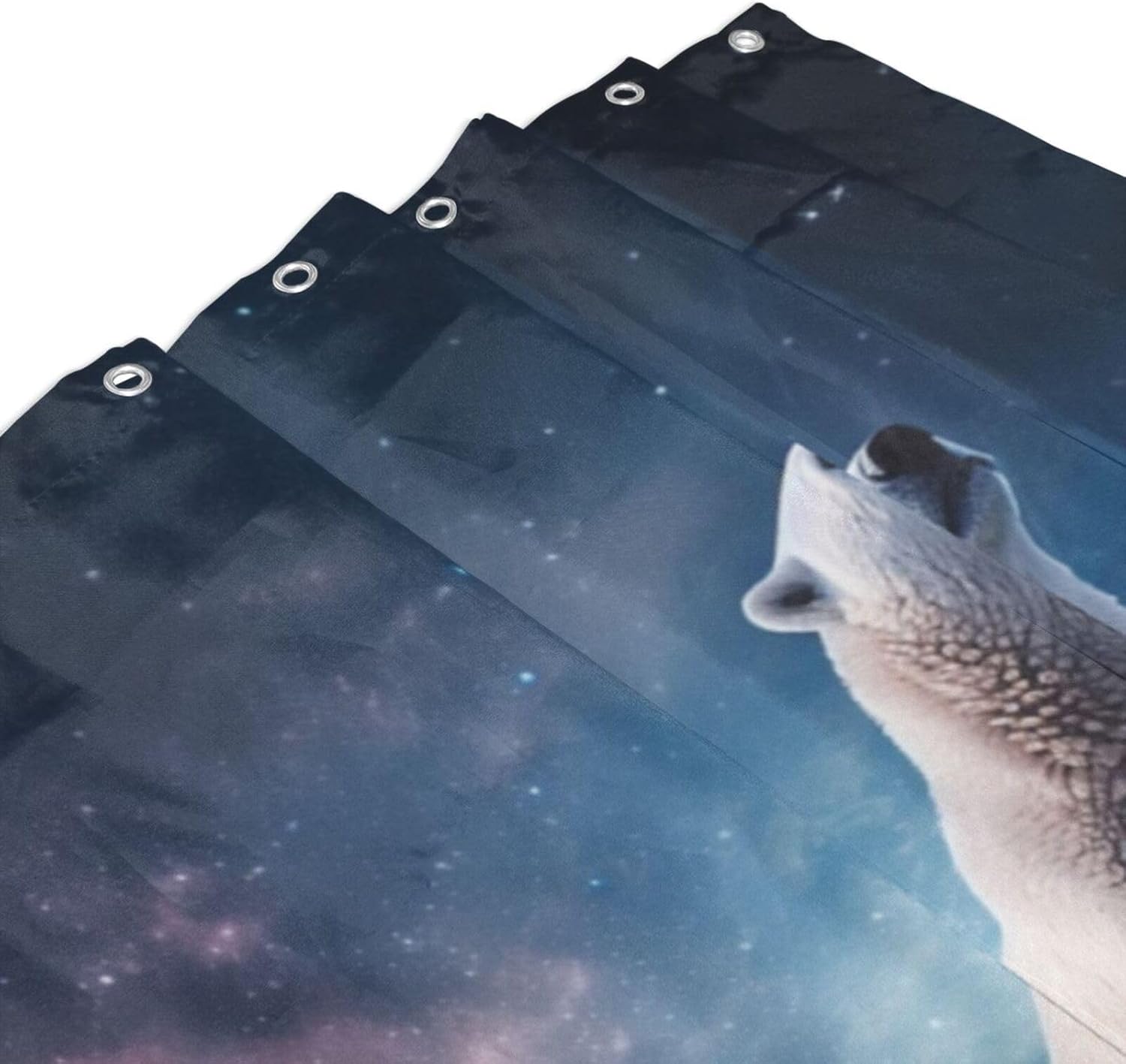 White Polar Bear Shower Curtain Set with 12 Hooks 72x72in 1