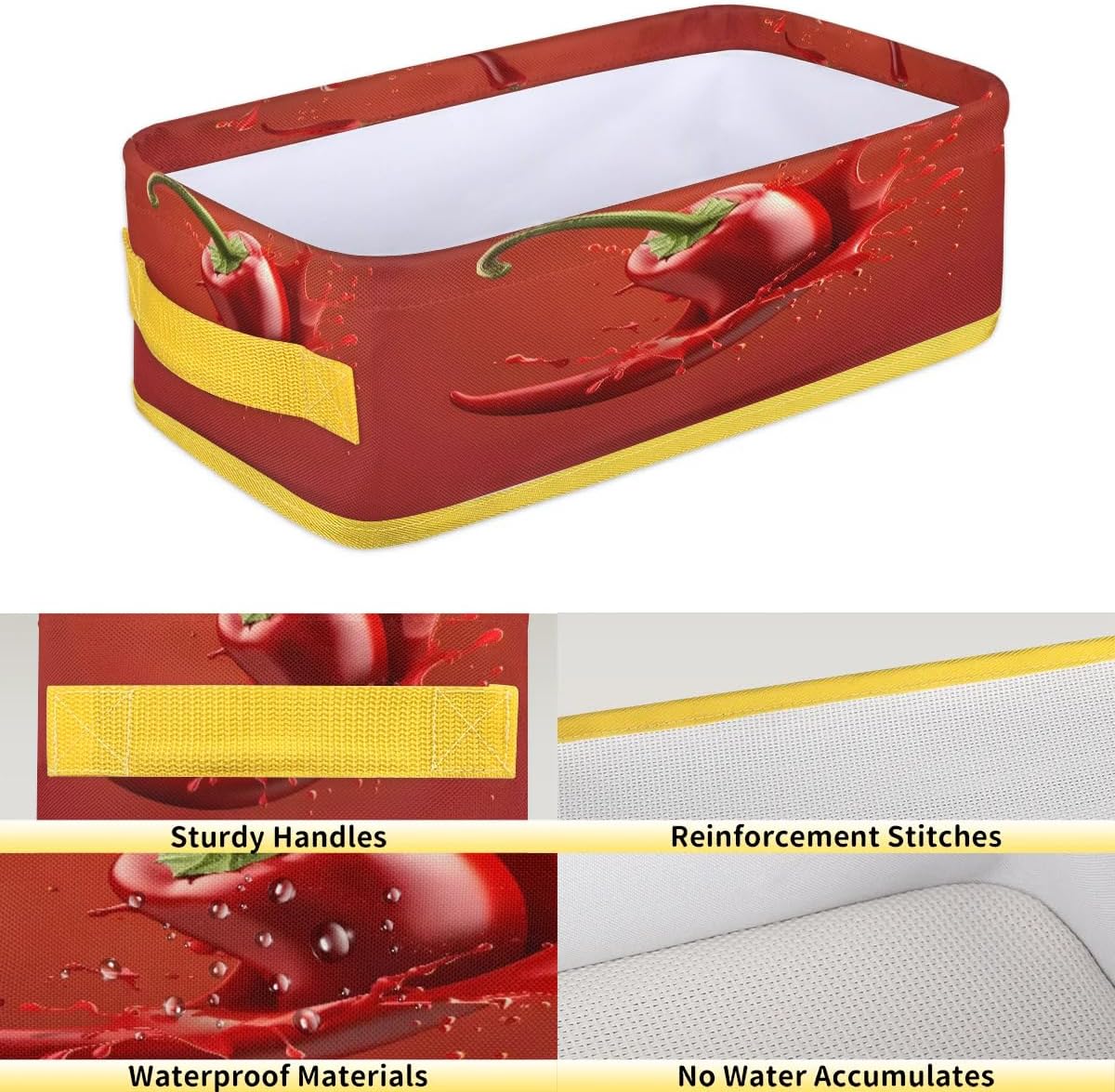 Tablerazzi Red Chilli Pepper Toilet Paper Basket with Handle