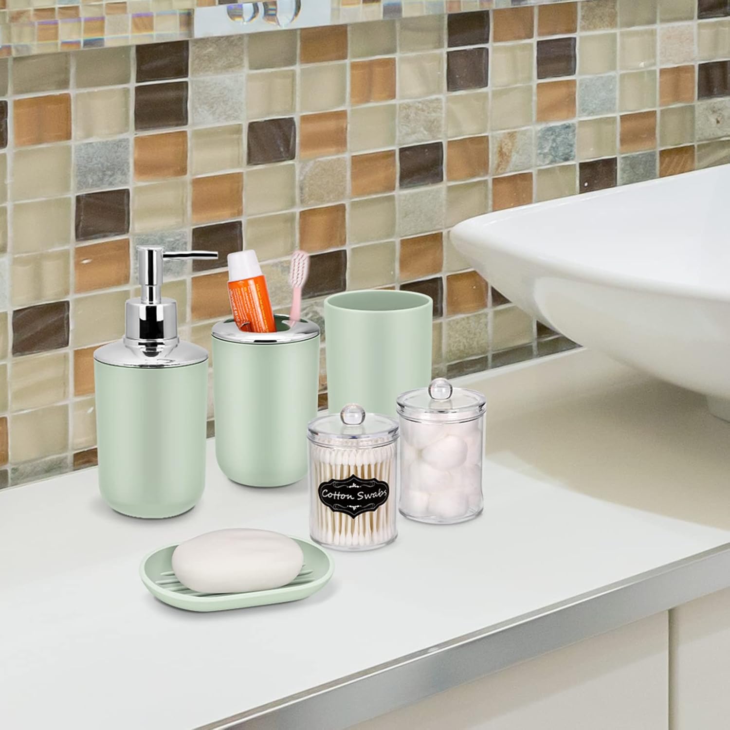 IMAVO 9-Piece Grey Bathroom Accessory Set