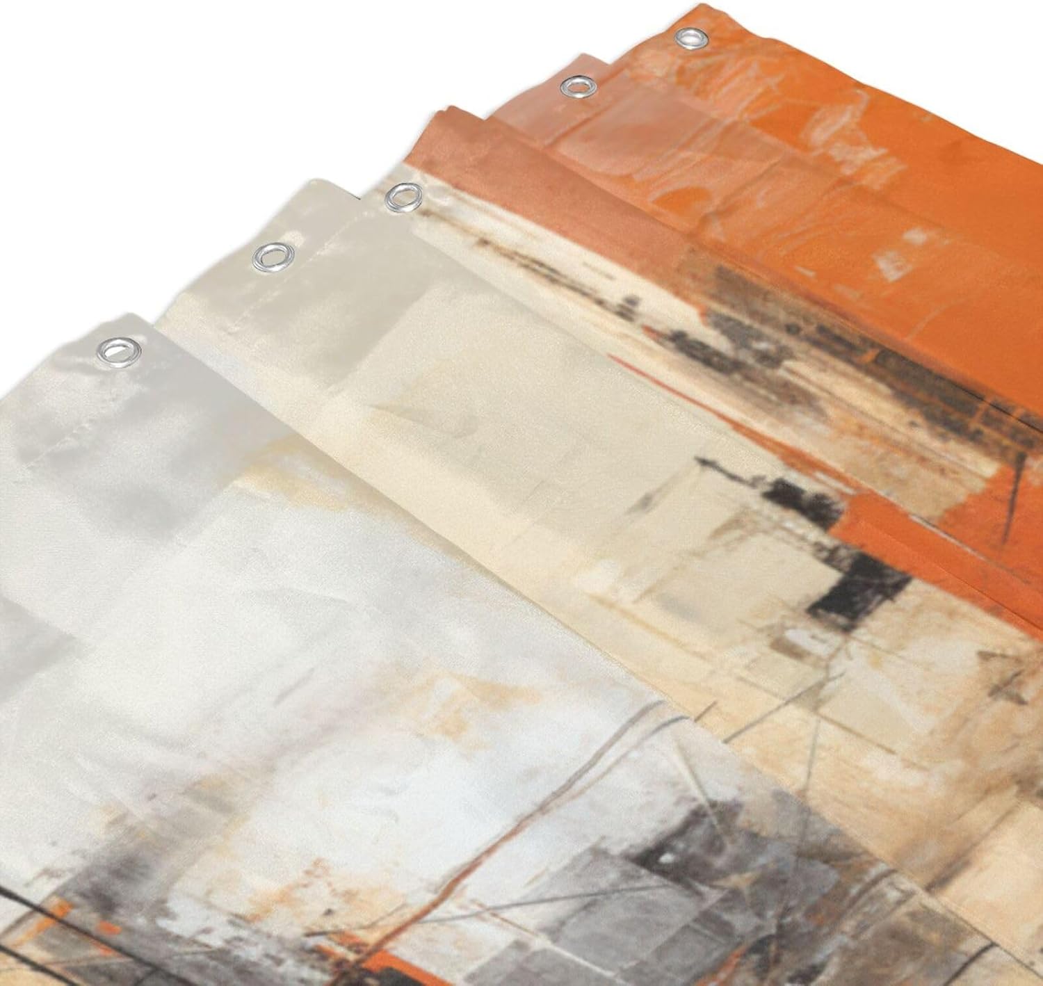 Abstract Oil Painting Shower Curtain Set with 12 Hooks 72x72in