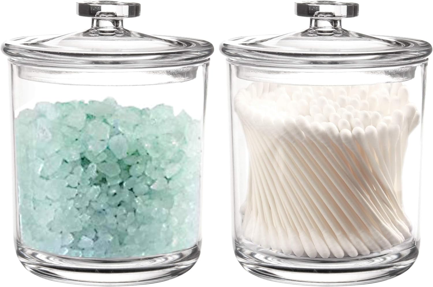 Youngever 2 Pack 15 Ounce Clear Plastic Apothecary Jars