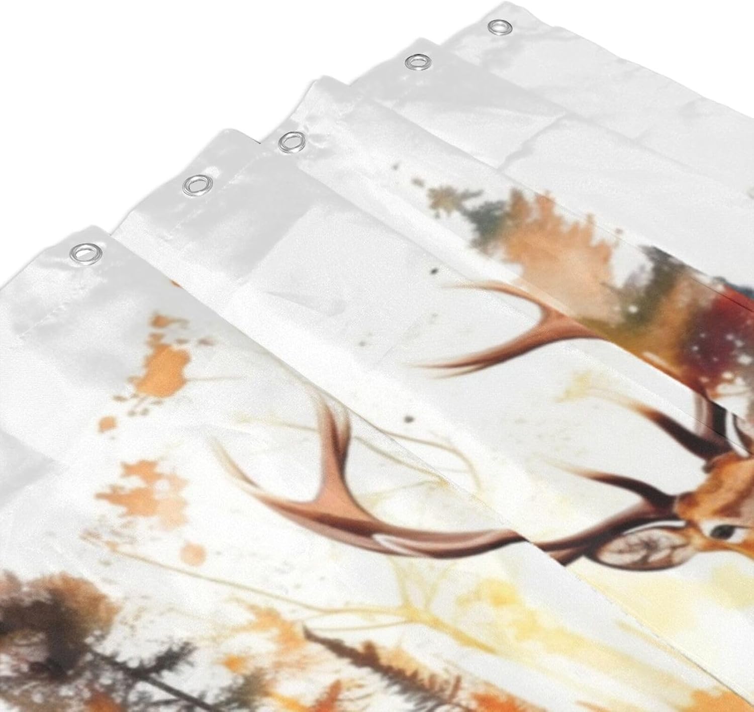 Brown Deer Shower Curtain Set with 12 Hooks 72x72in 1