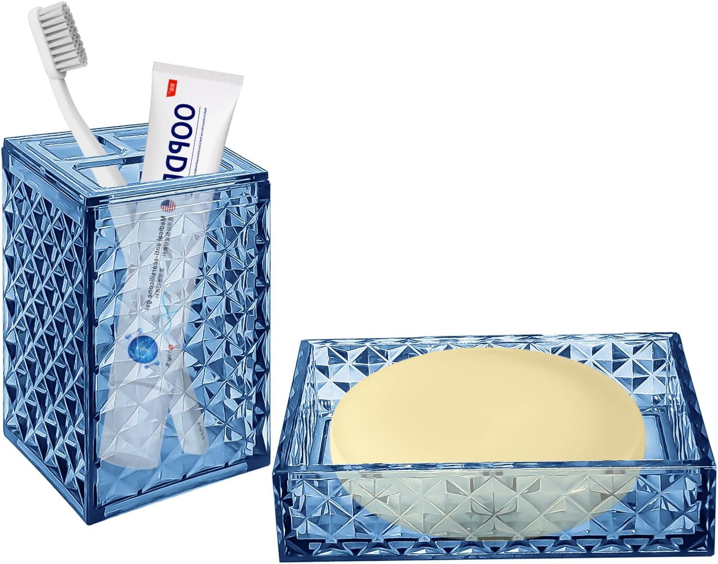 CDorigin 2PCS Blue Bathroom Accessories Set