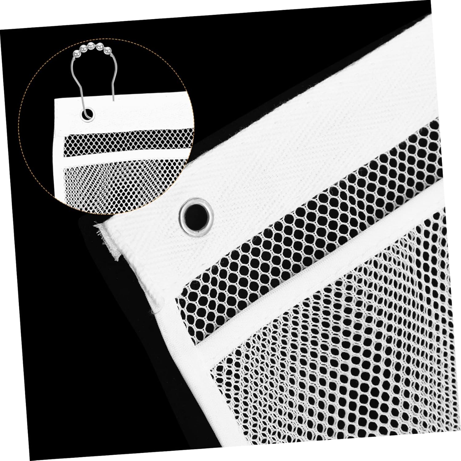 Ciieeo Gold Mesh Shower Organizer Bag with 6 Pockets Wall Hanging Storage