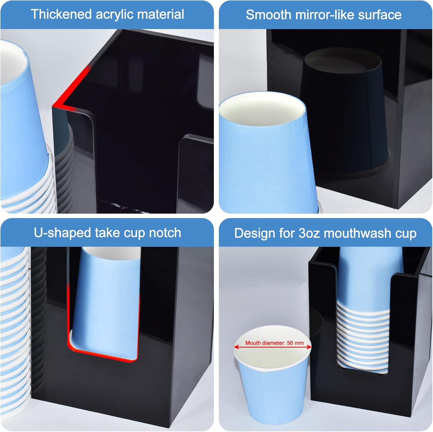KIMCHOMERSE Bathroom Cup Dispenser - Black