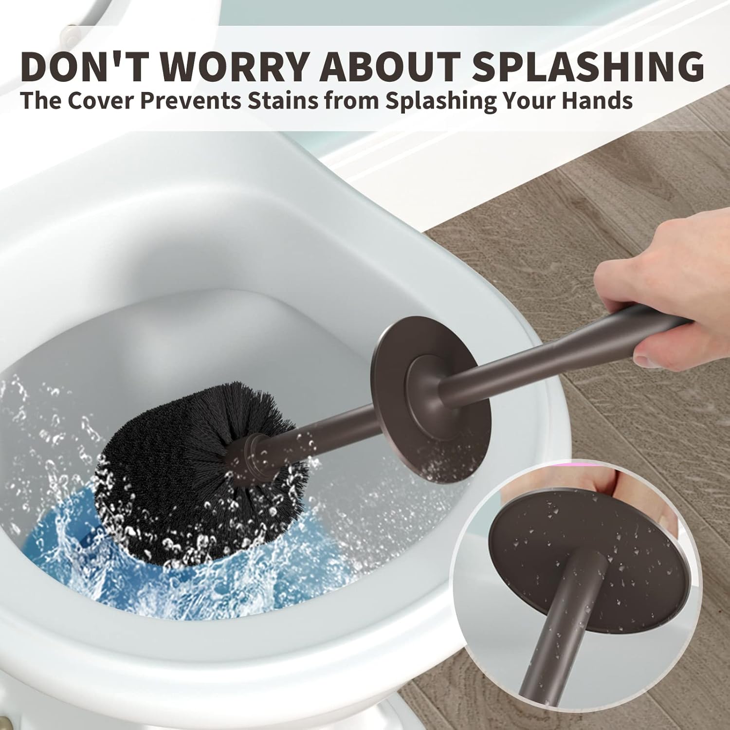 Uptronic Toilet Brush and Holder 2 Pack - Durable Deep Cleaning
