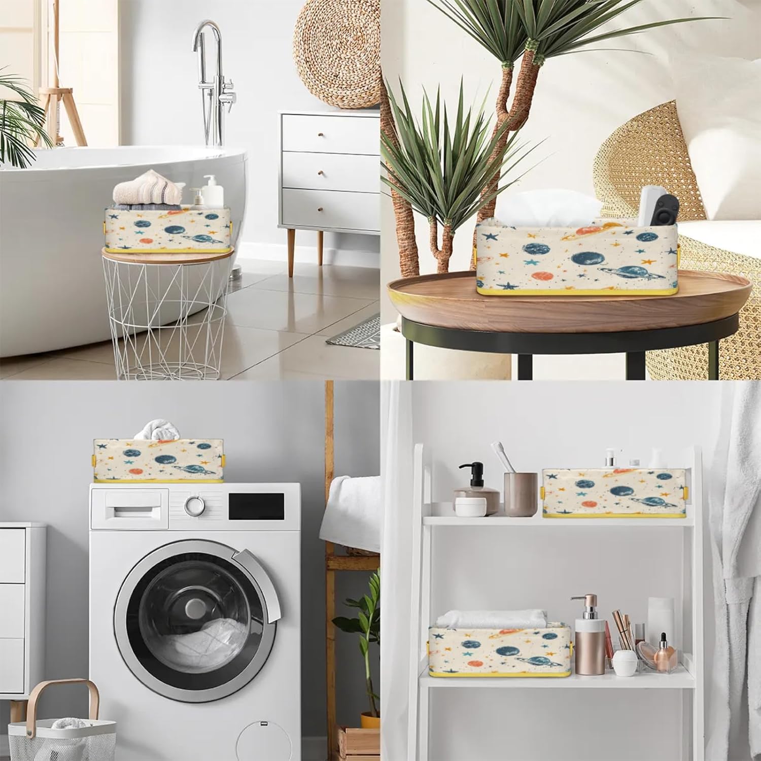 Solar System Space Toilet Paper Basket with Handles