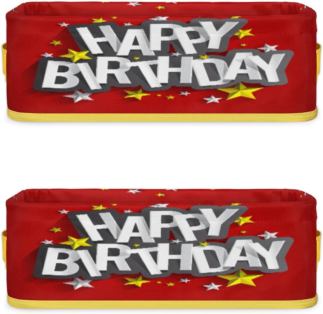 Vomwwlix Red Happy Birthday Toilet Paper Basket Decor 1