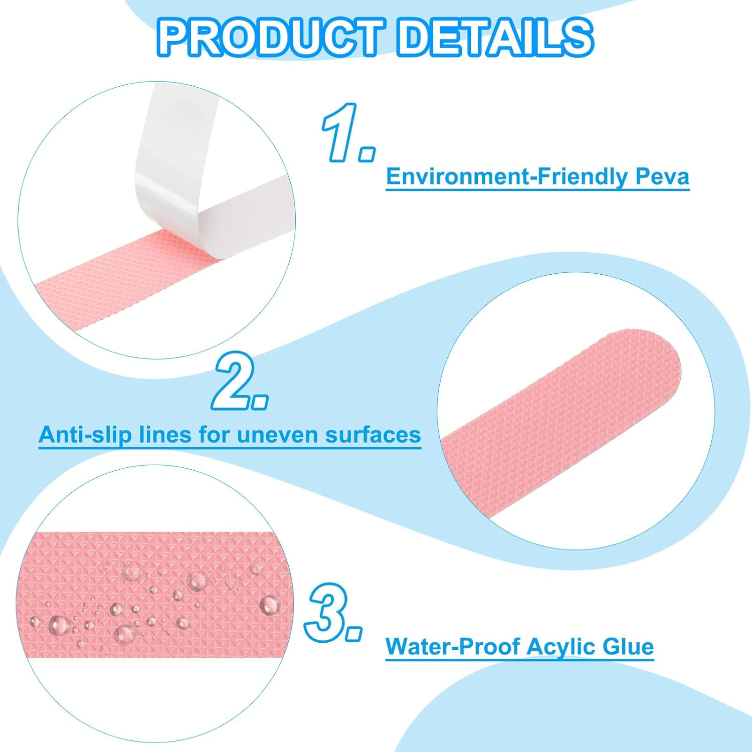 PATIKIL Bathtub Non-Slip Stickers 12 Pack Pink