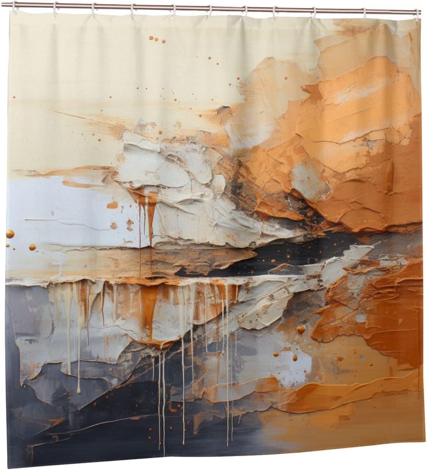 TIYAANDSY Oil Painting Abstract Shower Curtain Set