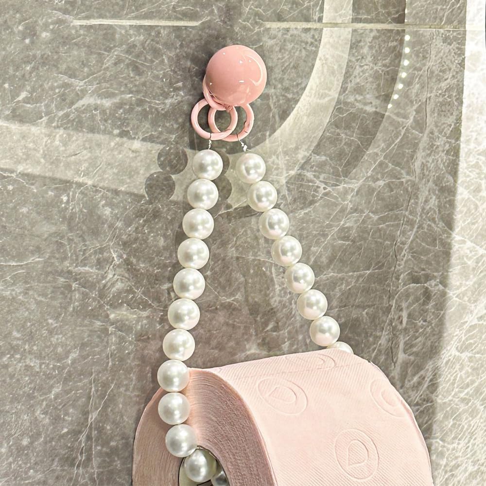 Dopamine Beaded Toilet Paper Holder Wall Mount White