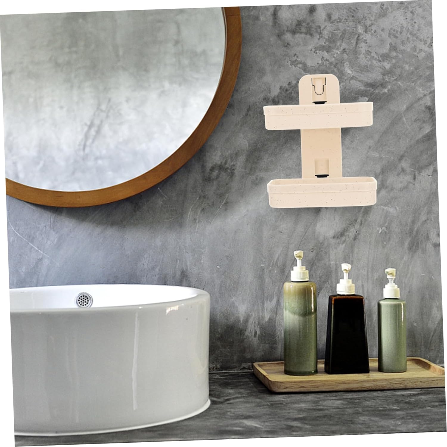 ABOOFAN Wall-Mounted Soap Dish Double Tier Holder
