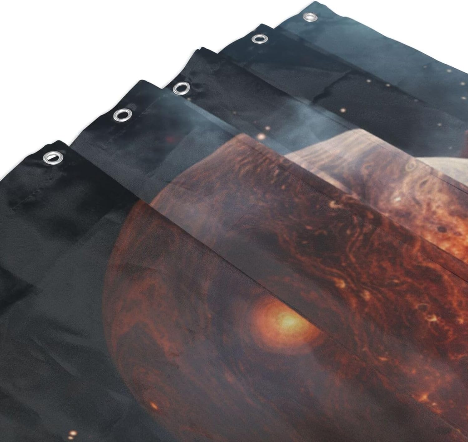 Flame Planet Shower Curtain Set with 12 Hooks 72x72in 1