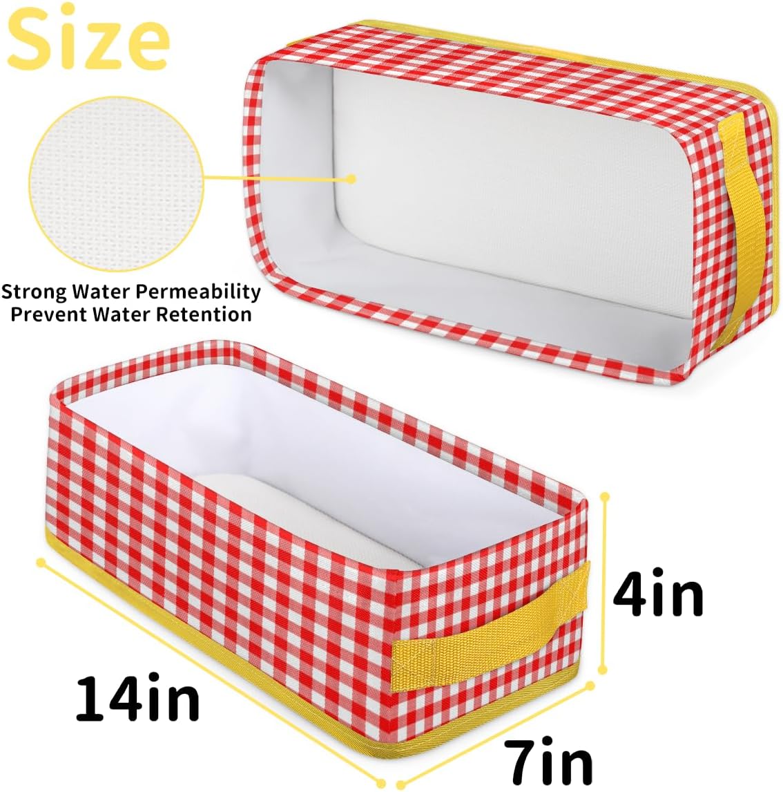 Red Plaid Toilet Paper Baskets Set of 2