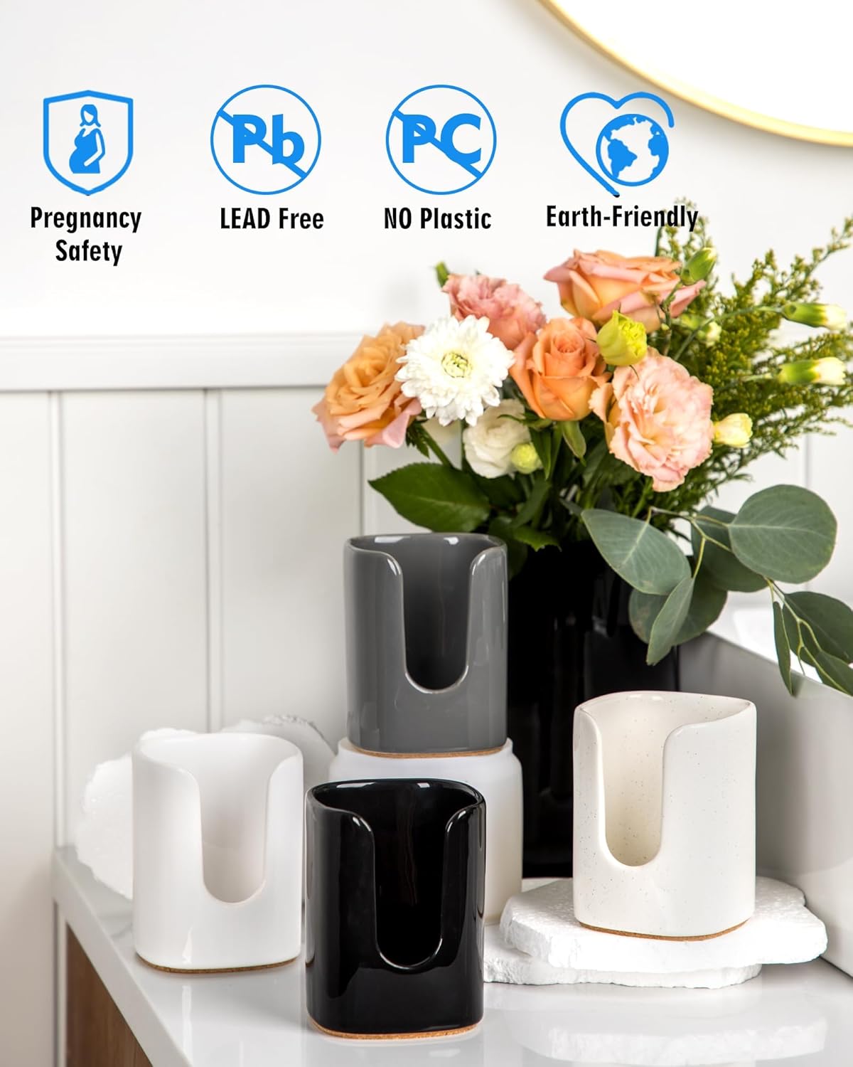 Viosuniu 5 oz Square Ceramic Cup Dispenser