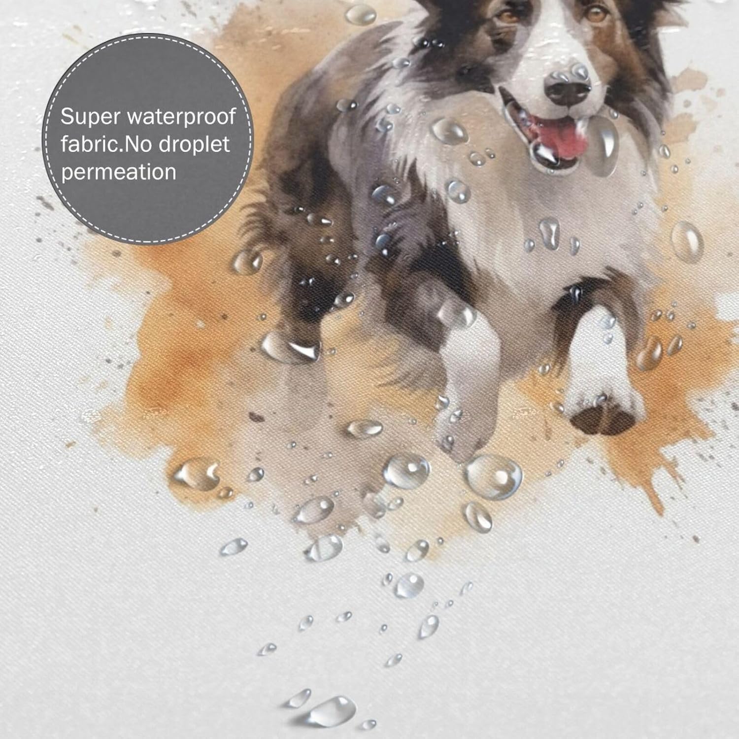 Black White Dog Shower Curtain Set with 12 Hooks 72x72in 1