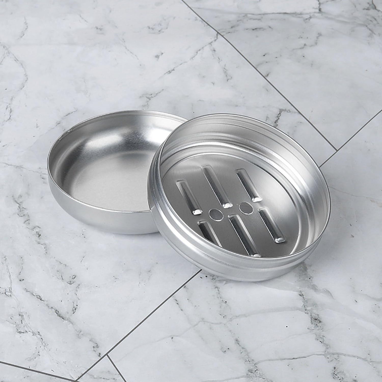 Pack of 2 Aluminium Waterproof Soap Dish for Home and Travel