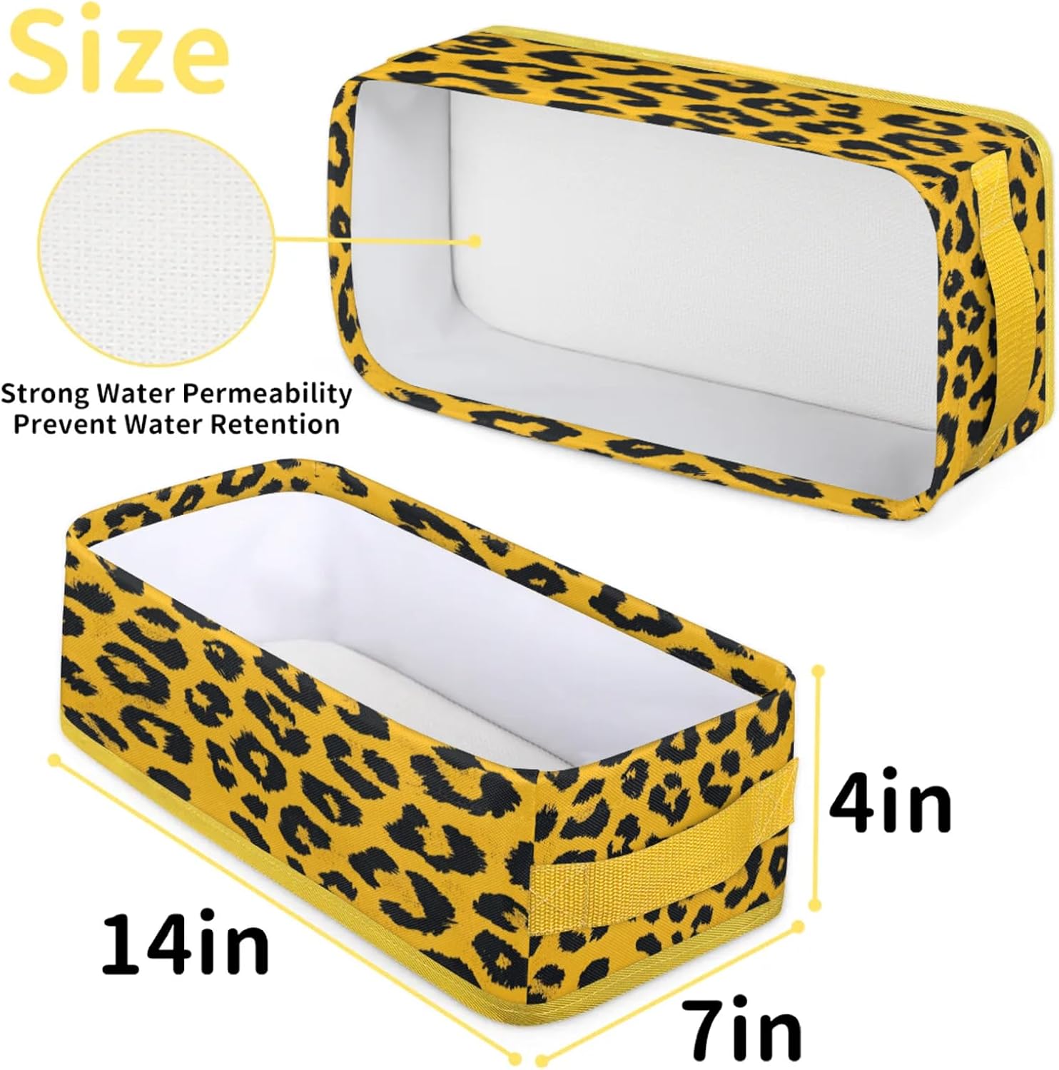 Snatocys Leopard Print Toilet Paper Basket with Handles