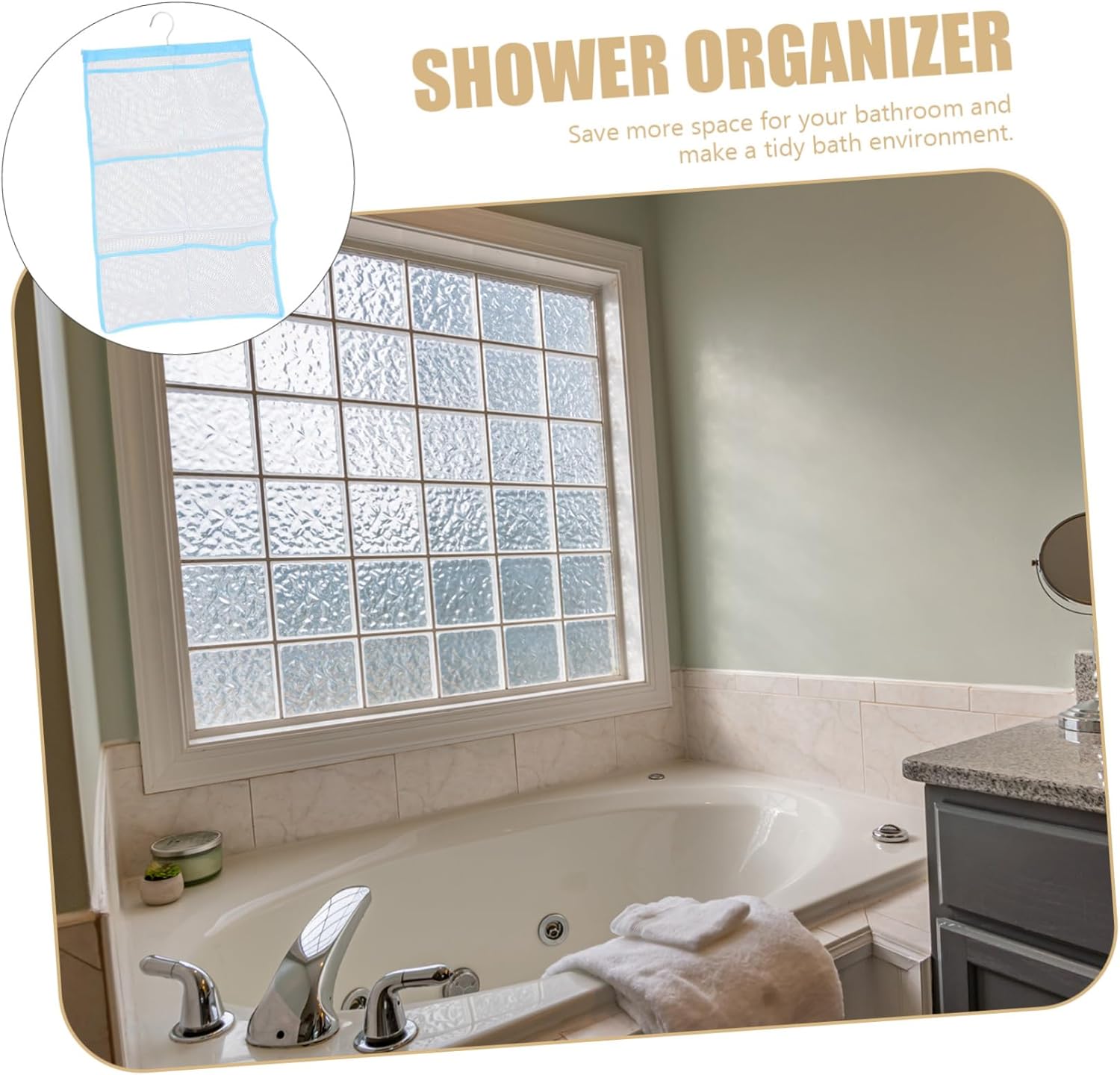 PRETYZOOM Shower Organizer with 6 Mesh Pockets