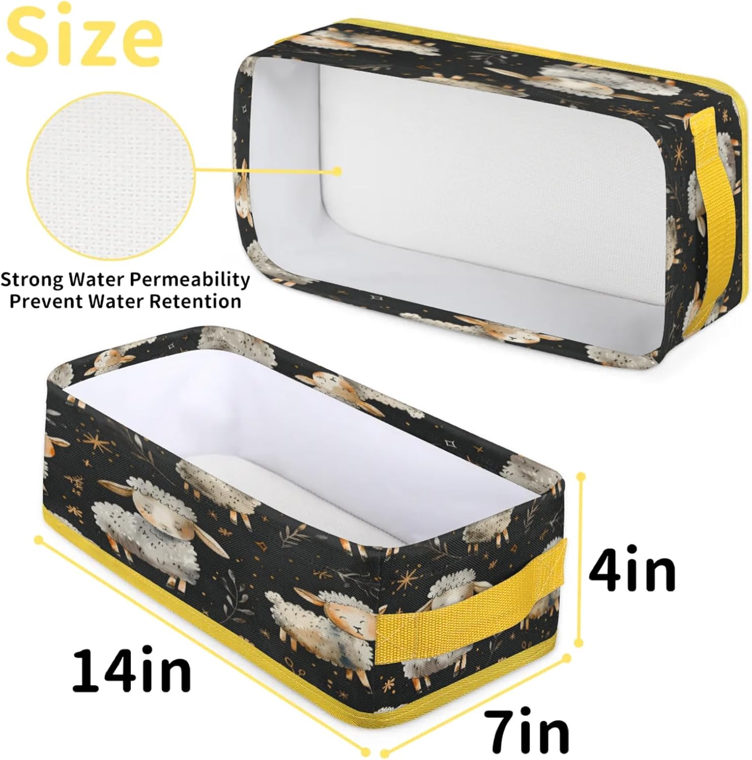 Cute Sheep Toilet Paper Storage Basket with Handles 1