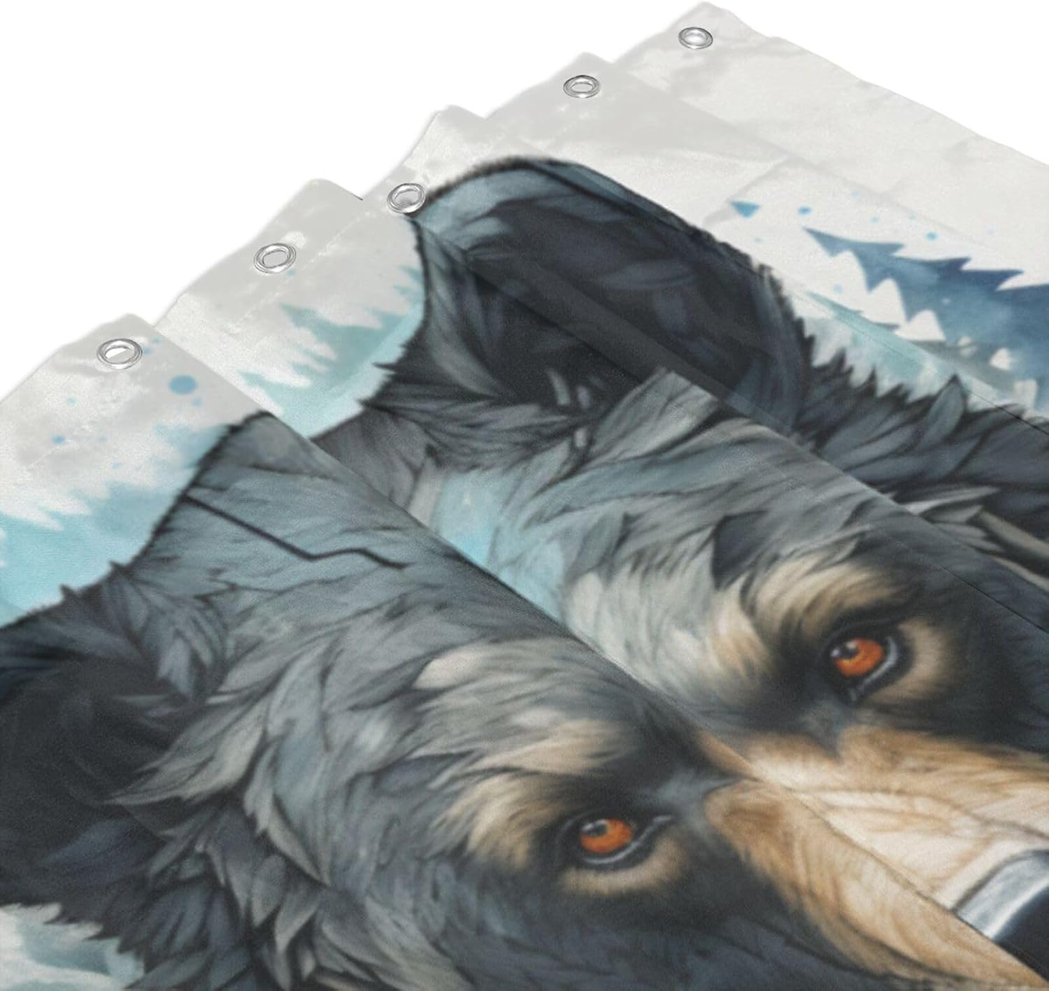 Black Bear Shower Curtain Set with 12 Hooks 72x72in YLATY7780