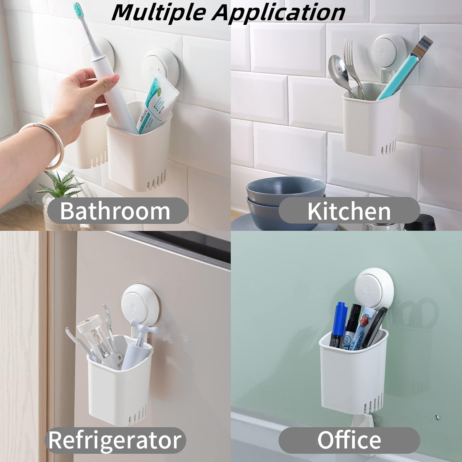 LEVERLOC Suction Toothbrush Holder 2 Pack 1