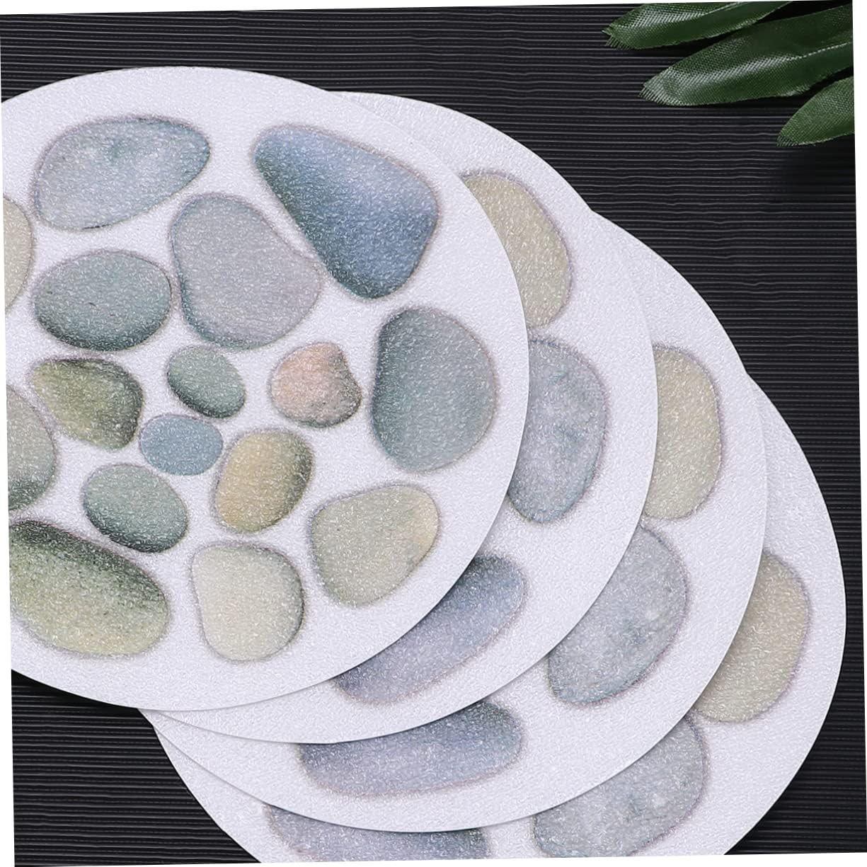4pcs Bathtub Anti Slip Stickers Stone Pattern Safety Decals