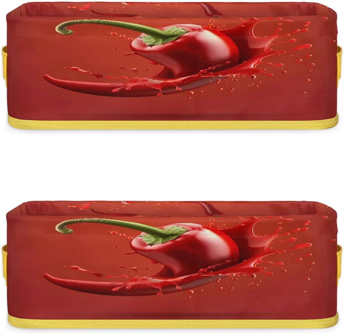 Tablerazzi Red Chilli Pepper Toilet Paper Basket with Handle